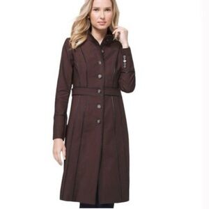 White House Black Market- Brown Military Trench Coat- Size Medium.
